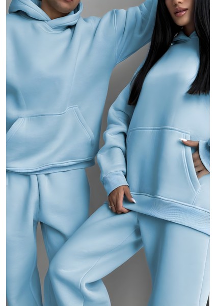 Kadın Erkek Çiftlere Özel 3 Iplik Kalın Oversize Kapüşonlu Eşofman Takımı – Tekli fiyatları