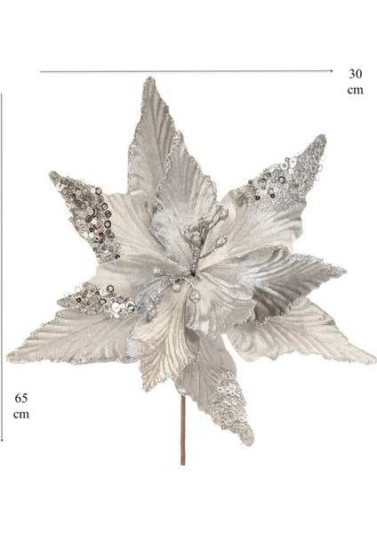 1 Adet Kadife Dokulu Ithal Yapay Ponsetya 65 cm fiyatları