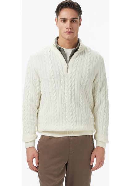 Erkek Krem Classic Fit Kazak S57227T.1MA