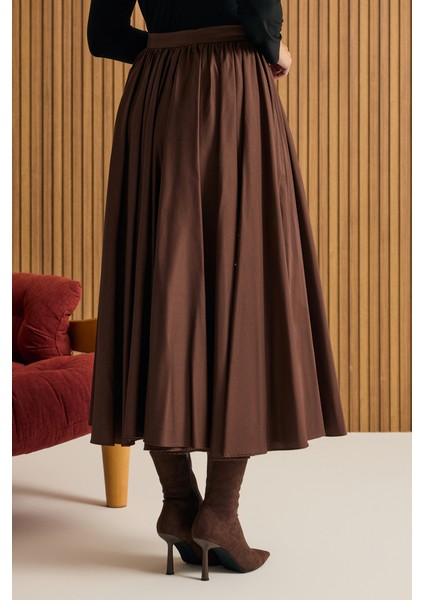 Büzgülü Kloş Cotton Etek