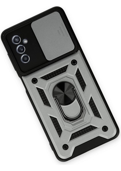 Buğz Samsung Galaxy M52 5g Kılıf Pars Lens Yüzüklü Silikon - Gümüş modelleri