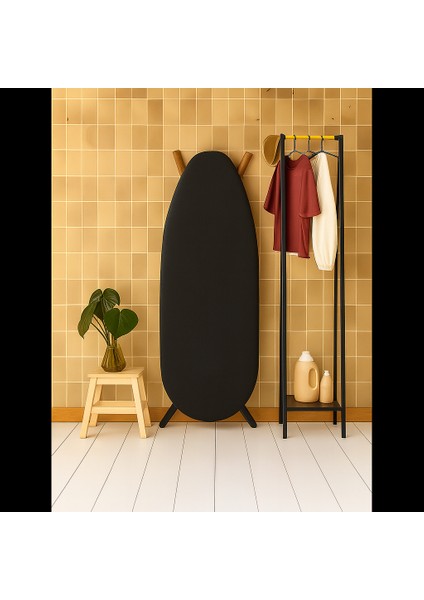 Ütü Masası Kılıfı Keçeli Siyah Desen Battal Boy Xxl Pamuklu Yanmaz Üretim