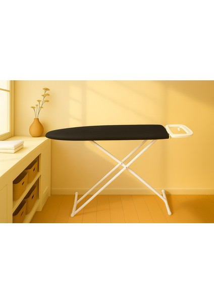 Ütü Masası Kılıfı Keçeli Siyah Desen Battal Boy Xxl Pamuklu Yanmaz Üretim