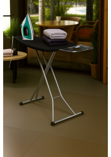 Ütü Masası Kılıfı Keçeli Siyah Desen Battal Boy Xxl Pamuklu Yanmaz Üretim