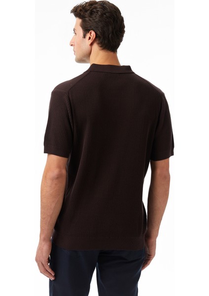 Erkek Kahverengi Regular Fit Kısa Kollu Triko S55110T.20C fiyatları