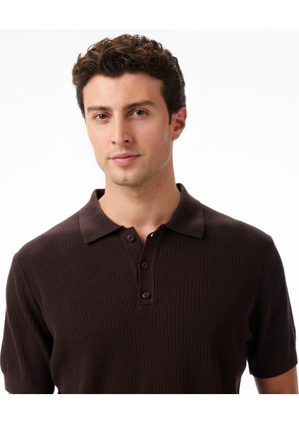 Erkek Kahverengi Regular Fit Kısa Kollu Triko S55110T.20C fırsatları
