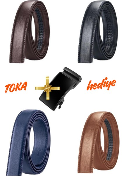 4 Adet Otomatik Kemerler Için Tokasız Kemeri + Toka Hediye