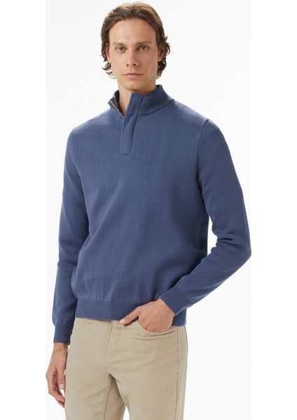 Erkek Mavi Classic Fit Kazak S57220T.4VT