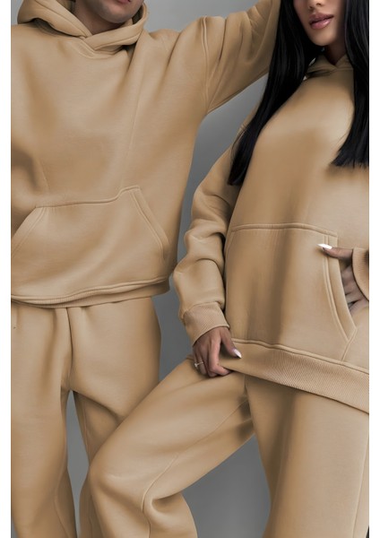 Kadın Erkek Çiftlere Özel 3 Iplik Kalın Oversize Kapüşonlu Eşofman Takımı – Tekli fiyatları