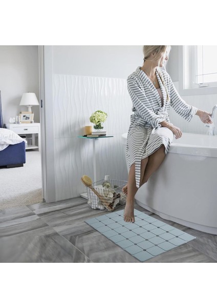 Dilan Store Kokusuz Banyo Paspası Makinede Yıkanabilir Banyo Paspası Silikon Katlanabilir 45 x 70 cm D-161