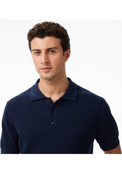 Erkek Lacivert Regular Fit Kısa Kollu Triko S55110T.4NV fırsatları