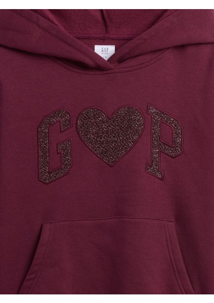 Kız Çocuk Bordo Relaxed Gap Logo Sweatshirt fiyatları
