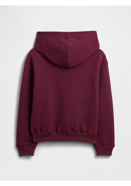Kız Çocuk Bordo Relaxed Gap Logo Sweatshirt modelleri