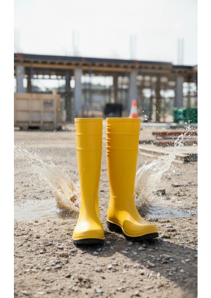 Sarı Pvc Iş Çizmesi | Balıkçı Çizmesi | Av Çizmesi | Su Geçirmez, Kaymaz Taban, Hafif, Dayanıklı Pvc Burunsuz Çizme fırsatları