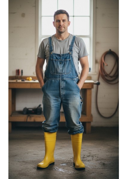 Sarı Pvc Iş Çizmesi | Balıkçı Çizmesi | Av Çizmesi | Su Geçirmez, Kaymaz Taban, Hafif, Dayanıklı Pvc Burunsuz Çizme indirimleri