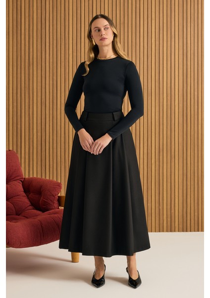 Pileli Kloş Dokuma Etek