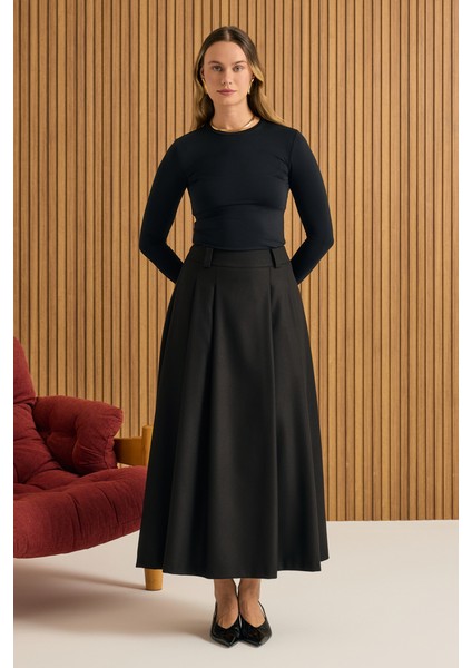 Pileli Kloş Dokuma Etek modelleri