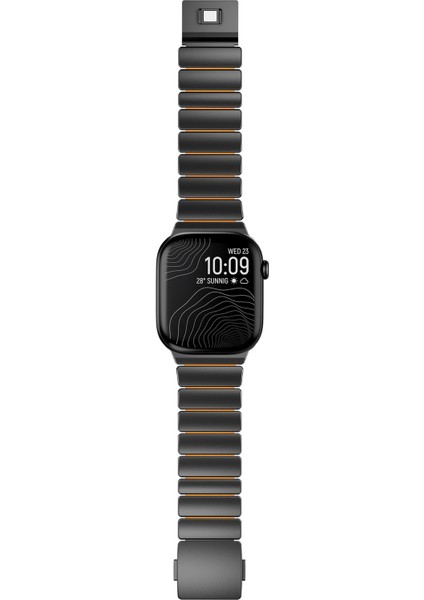 Apple Watch 7 8 9 45 mm Uyumlu Titanyum Kordon Silikon Iç Yüzey Hafif Premium Kayış fiyatları