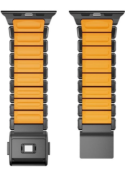 Apple Watch 7 8 9 45 mm Uyumlu Titanyum Kordon Silikon Iç Yüzey Hafif Premium Kayış modelleri