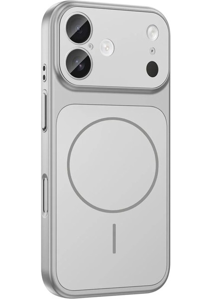 iPhone Gümüş 17 Uyumlu 17 Pro Max Görünüme Çeviren Kamera Koruma Magsafe Kılıf