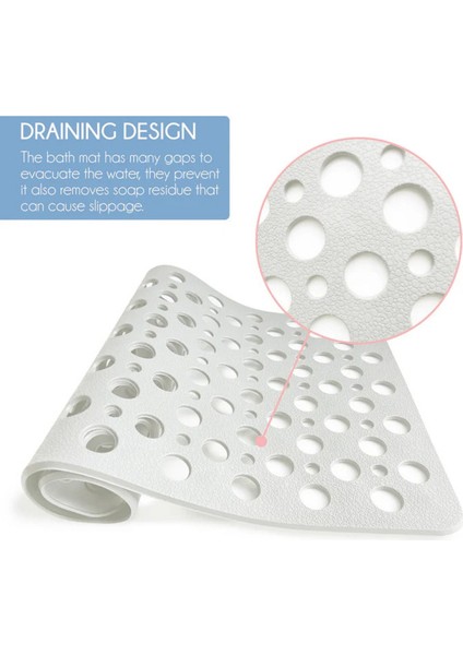 Dilan Store Küvet Paspası Vantuzlu Yapışır Dikdörtgen Duşa Kabin Banyo Duş Kaydırmazı 33X66 cm Beyaz D-141