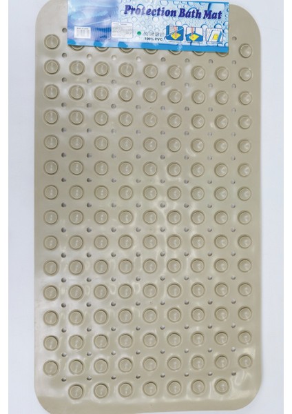 Dikdörtgen Yuvarlak Kabartma Silikon Kaydırmaz Taban Duşakabin ve Banyo Matı (BEJ)(70X40) fiyatları