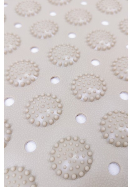 Dikdörtgen Yuvarlak Kabartma Silikon Kaydırmaz Taban Duşakabin ve Banyo Matı (BEJ)(70X40) modelleri