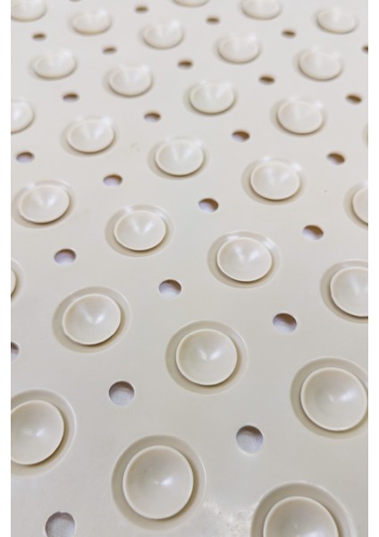 Dikdörtgen Yuvarlak Kabartma Silikon Kaydırmaz Taban Duşakabin ve Banyo Matı (BEJ)(70X40) fırsatları