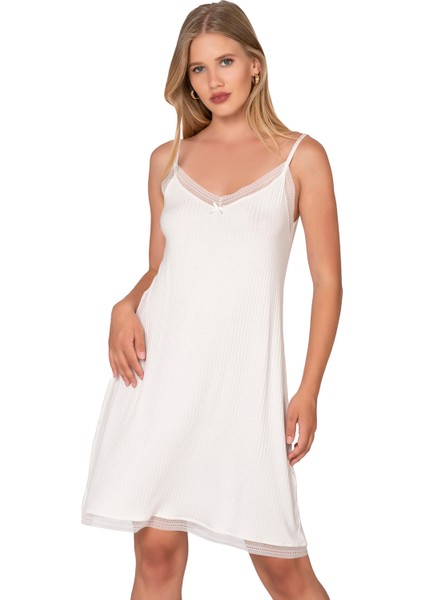 Özkan 27731 Kadın Viskon Premium Kumaş Kaşkorse Dantel Detaylı Diz Üstü Kombinezon Elbise Astar Jüpon modelleri