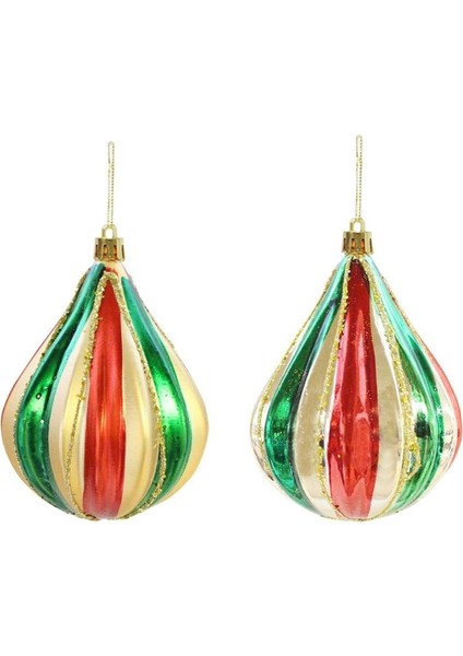 Yılbaşı Ağaç Süsü Damla Form Simli Çam Ağacı Dekoru Renkli 10 cm 2'li fiyatları