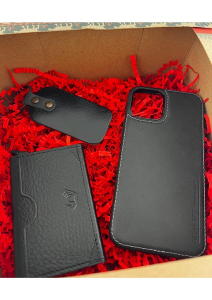 Hakiki Deri Mekanzimalı Cüzdan, Siyah Telefon Kılıfı, Anahtarlık (Kişiye Özel Baskı Yapılabilir) fiyatları