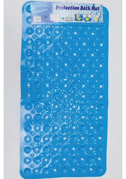 Dikdörtgen Kabartma Silikon Kaydırmaz Taban Duşakabin ve Banyo Matı (MAVI)(65X35) fiyatları