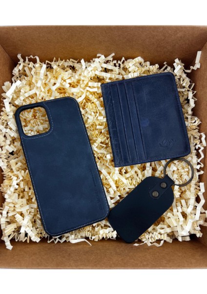 Hakiki Deri Lacivert Kartlık, Telefon Kılıfı, Anahtarlık (Kişiye Özel Baskı Yapılabilir)