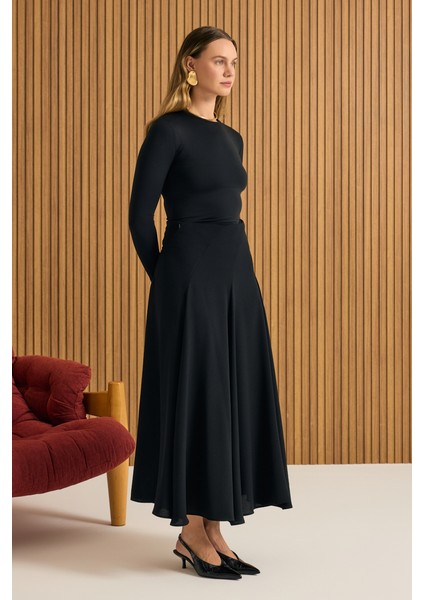 Kuplu Crep Kloş Etek modelleri