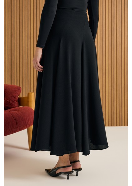 Kuplu Crep Kloş Etek