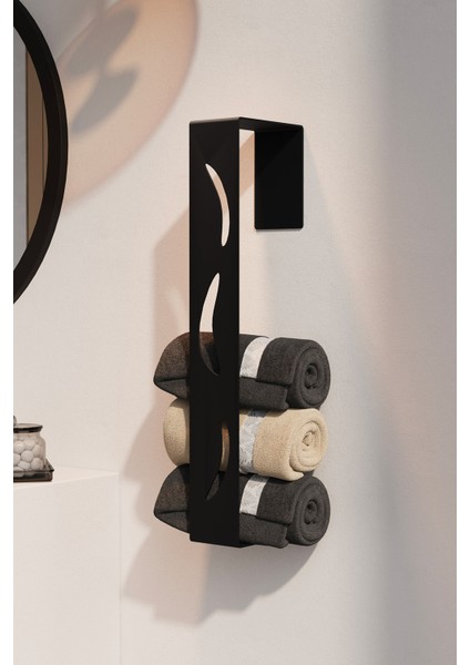 Paslanmaz Çelik Yapışkanlı Havlu Düzenleyici-Mat Siyah&inox Satine Seçenekli Modern Havluluk fırsatları