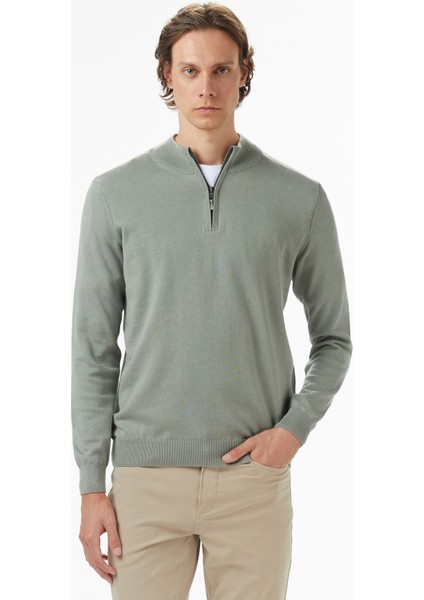 Erkek Yeşil Classic Fit Kazak S57104T.3LP