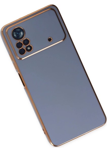 Buğz Xiaomi Poco X4 Pro 5g Kılıf Volet Silikon - Mavi modelleri