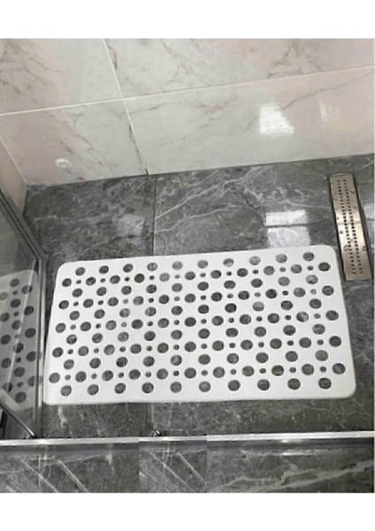 Dilan Store 2 Adet Banyo ve Duşa Kabin Dikdörtgen, Küvet Içi Kaydırmaz Vantuzlu Banyo Paspası Beyaz modelleri
