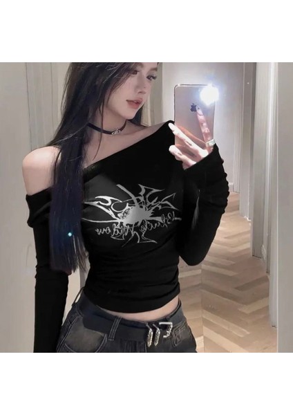 Black Widow Madonna Yaka Tam Boy Y2K Bluz