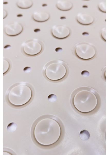 Dikdörtgen Delikli Kabartma Silikon Kaydırmaz Taban Duşakabin ve Banyo Matı (BEJ)(66X36) fırsatları