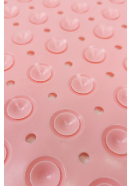 Dikdörtgen Delikli Kabartma Silikon Kaydırmaz Taban Duşakabin ve Banyo Matı (PEMBE)(66X36) fırsatları