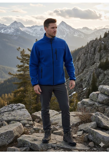 Unisex Outdoor Tam Fermuarlı Yüksek Yaka Polar Ceket Üst / Sıcak Tutan Outdoor Üst fırsatları