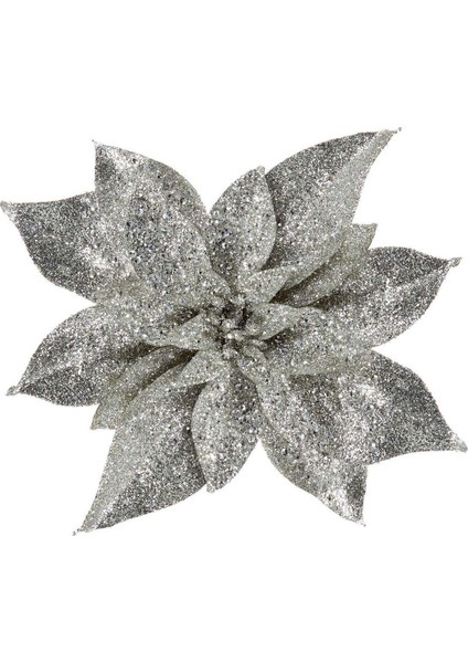 1 Adet Simli Yapay Ponsetya 22 cm fiyatları