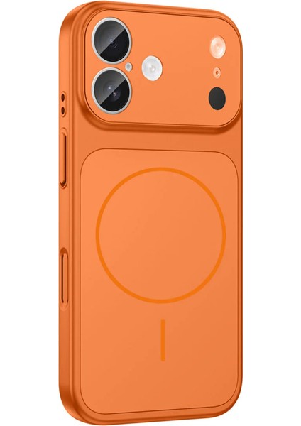 iPhone Turuncu 17 Uyumlu 17 Pro Max Görünüme Çeviren Kamera Koruma Magsafe Kılıf