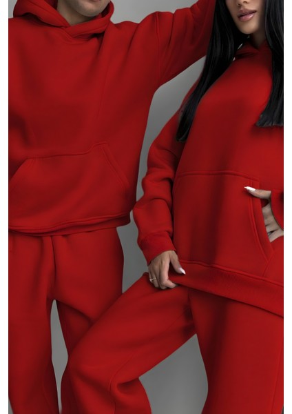Kadın Erkek Çiftlere Özel 3 Iplik Kalın Oversize Kapüşonlu Eşofman Takımı – Tekli fiyatları
