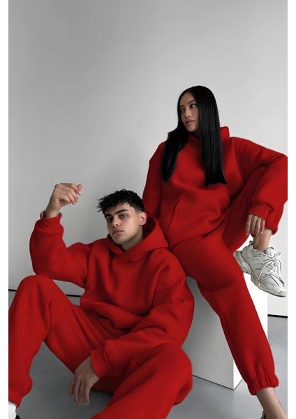 Kadın Erkek Çiftlere Özel 3 Iplik Kalın Oversize Kapüşonlu Eşofman Takımı – Tekli modelleri