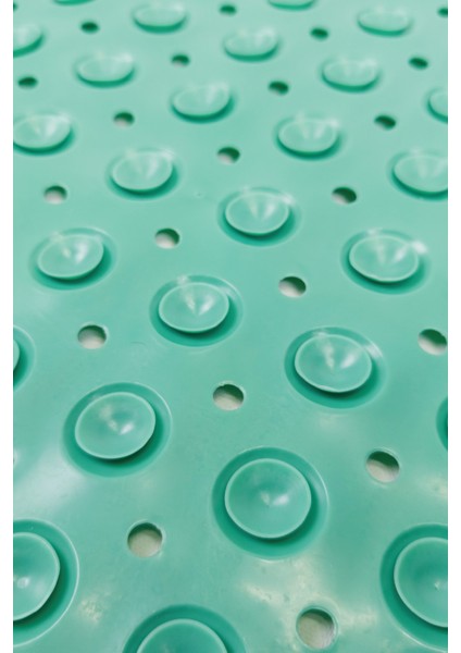 Dikdörtgen Yuvarlak Kabartma Silikon Kaydırmaz Taban Duşakabin ve Banyo Matı (TURKUAZ)(70X40) fırsatları