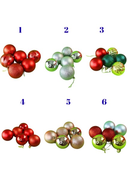 Yılbaşı Ağacı Süsü Çam Ağacı Süsü 6'lı 6 cm 1767