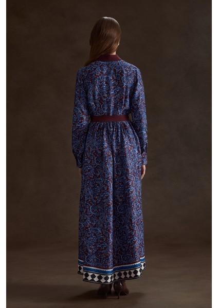 Desenli Viscon Elbise